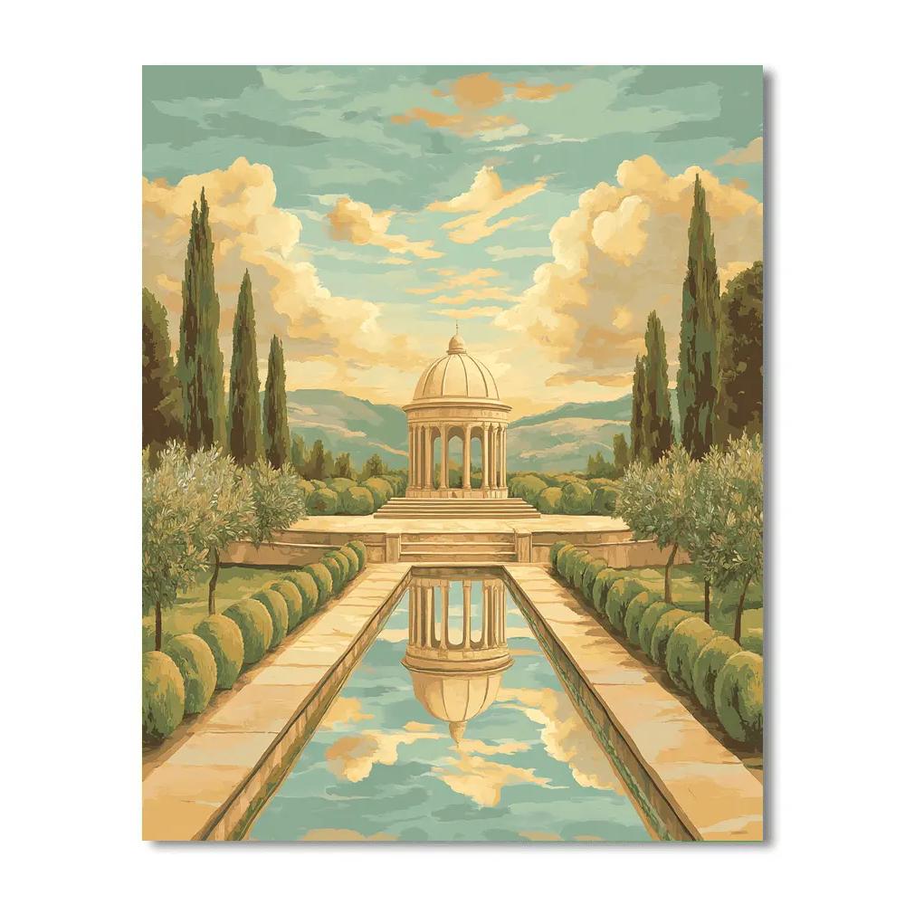 Raphael Inspired Celestial Dome Garden With Harmonious Horizons Paint by numbers kits