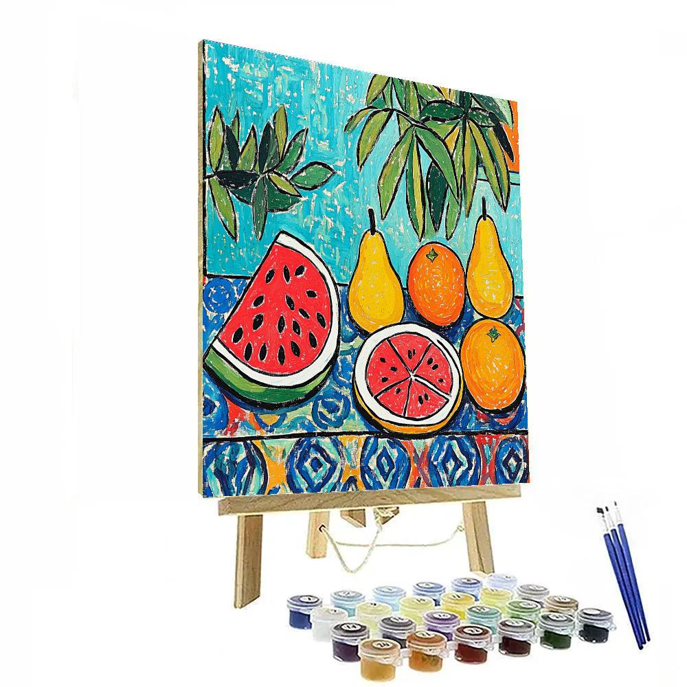 Henri Matisse Inspired Joyful Fruit Still Life paint by number