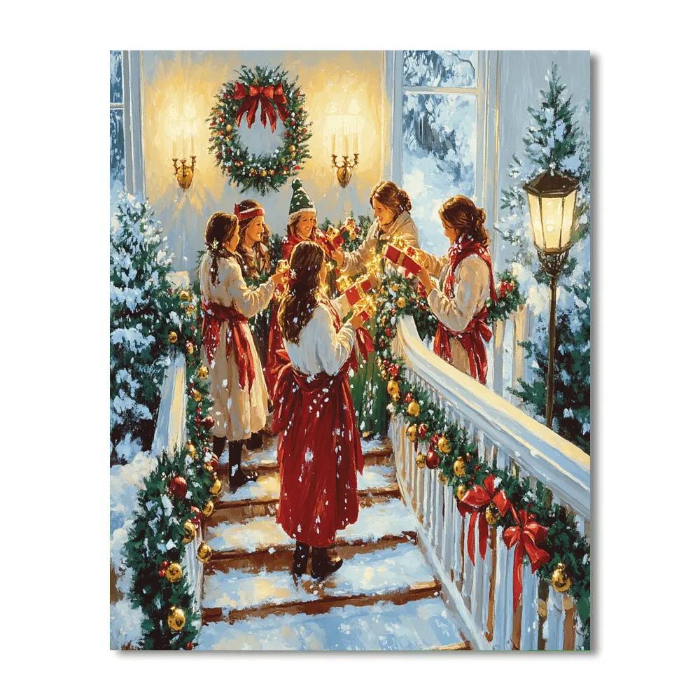 Garland Staircase Reunion Paint by numbers art