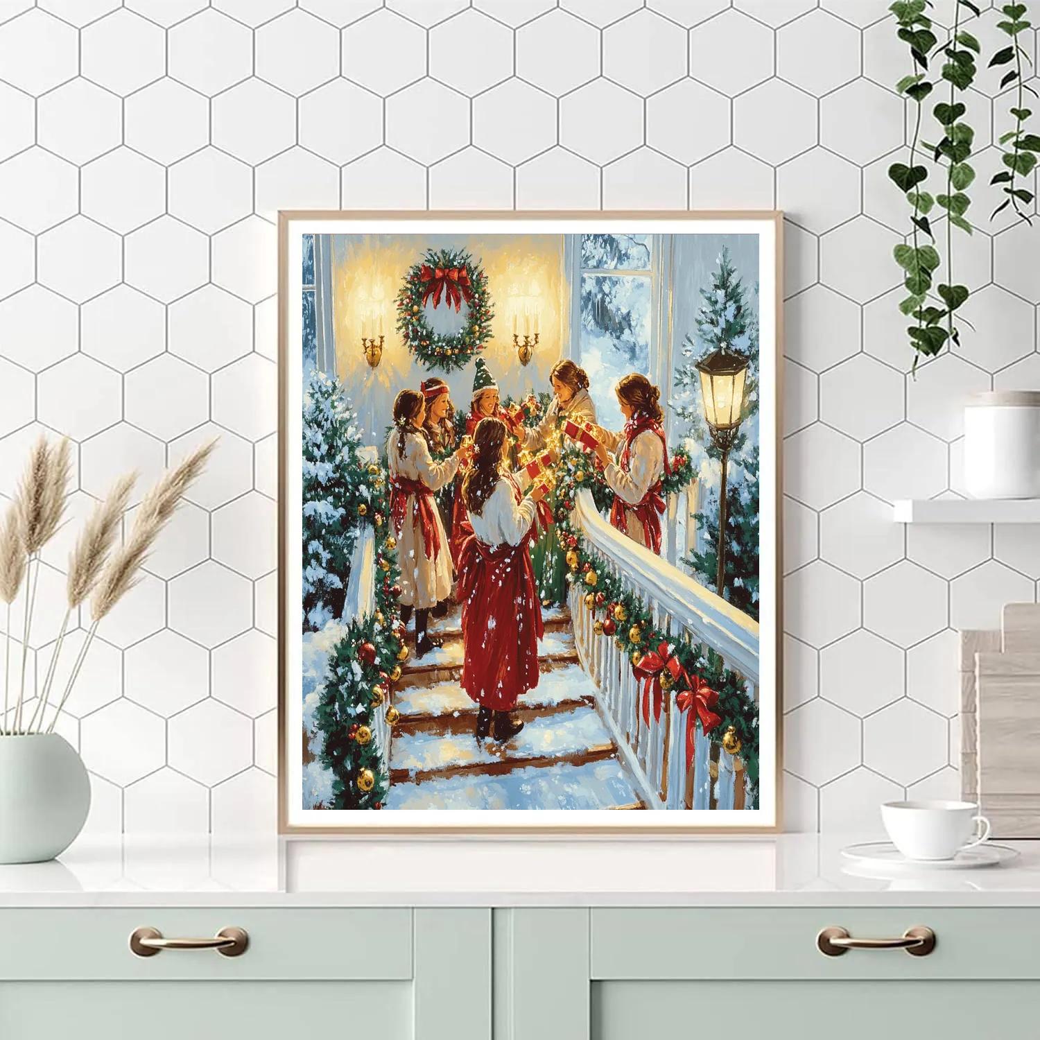 Garland Staircase Reunion Paint by numbers art