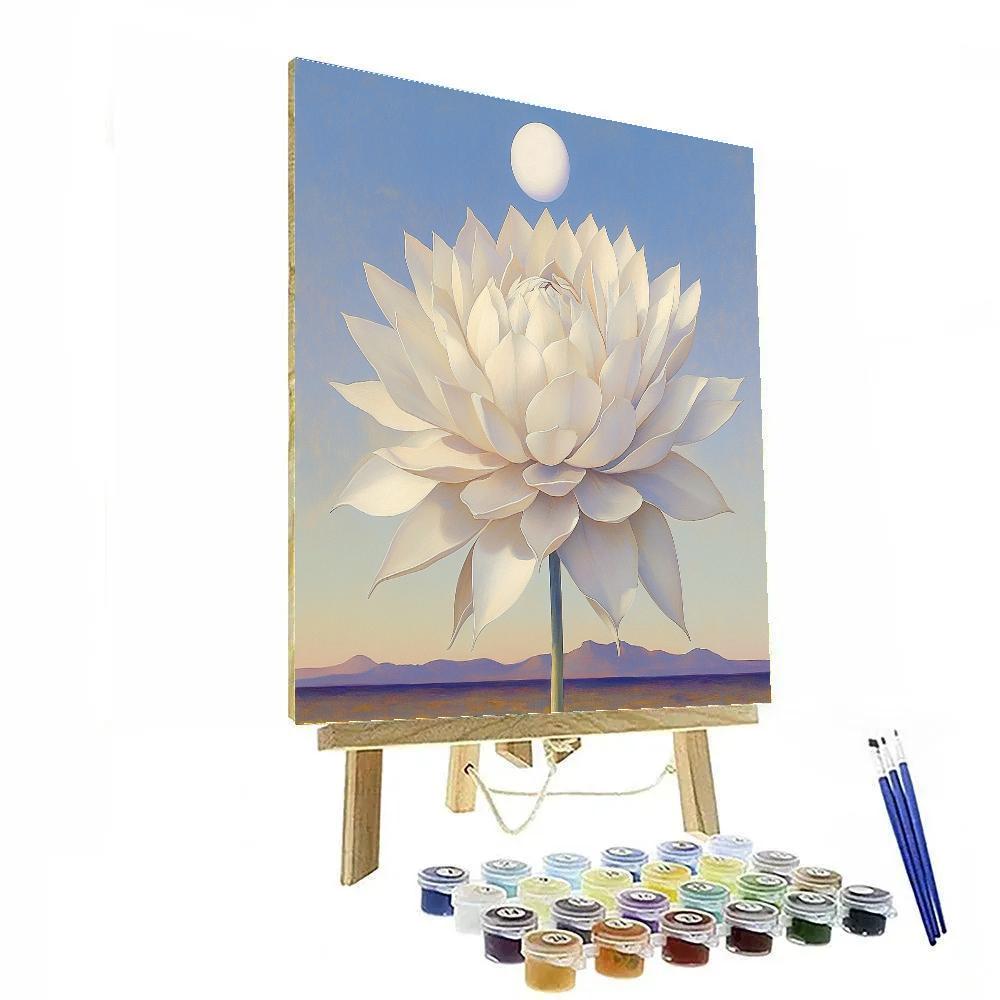 Georgia OKeeffe Inspired Desert Flower Moonrise DIY paint by numbers