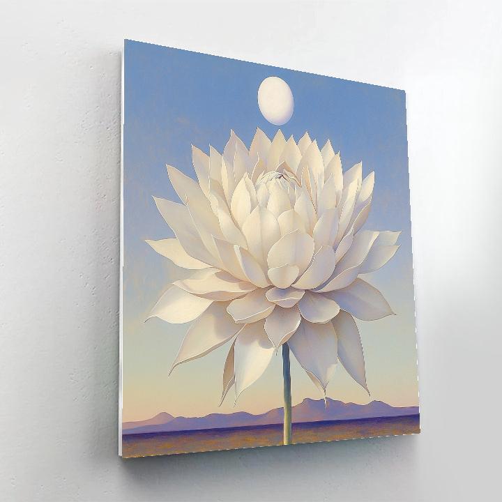 Georgia OKeeffe Inspired Desert Flower Moonrise DIY paint by numbers