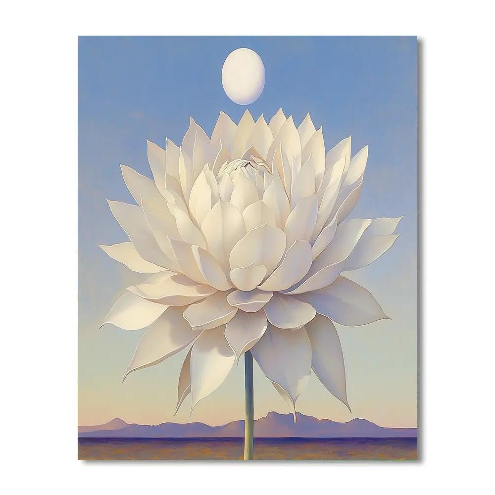 Georgia OKeeffe Inspired Desert Flower Moonrise DIY paint by numbers