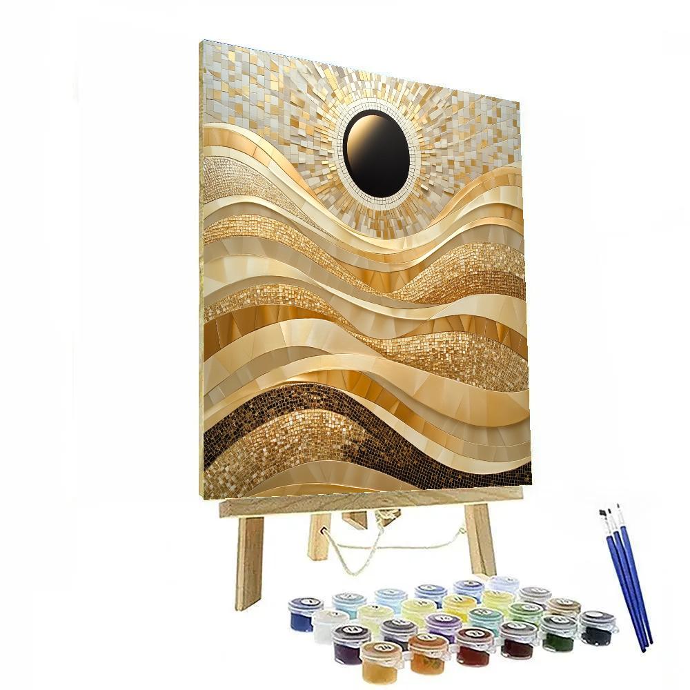 Gustav Klimt Inspired Eclipse Over Golden Dunes Painting by numbers kit