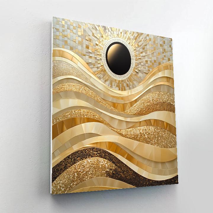 Gustav Klimt Inspired Eclipse Over Golden Dunes Painting by numbers kit