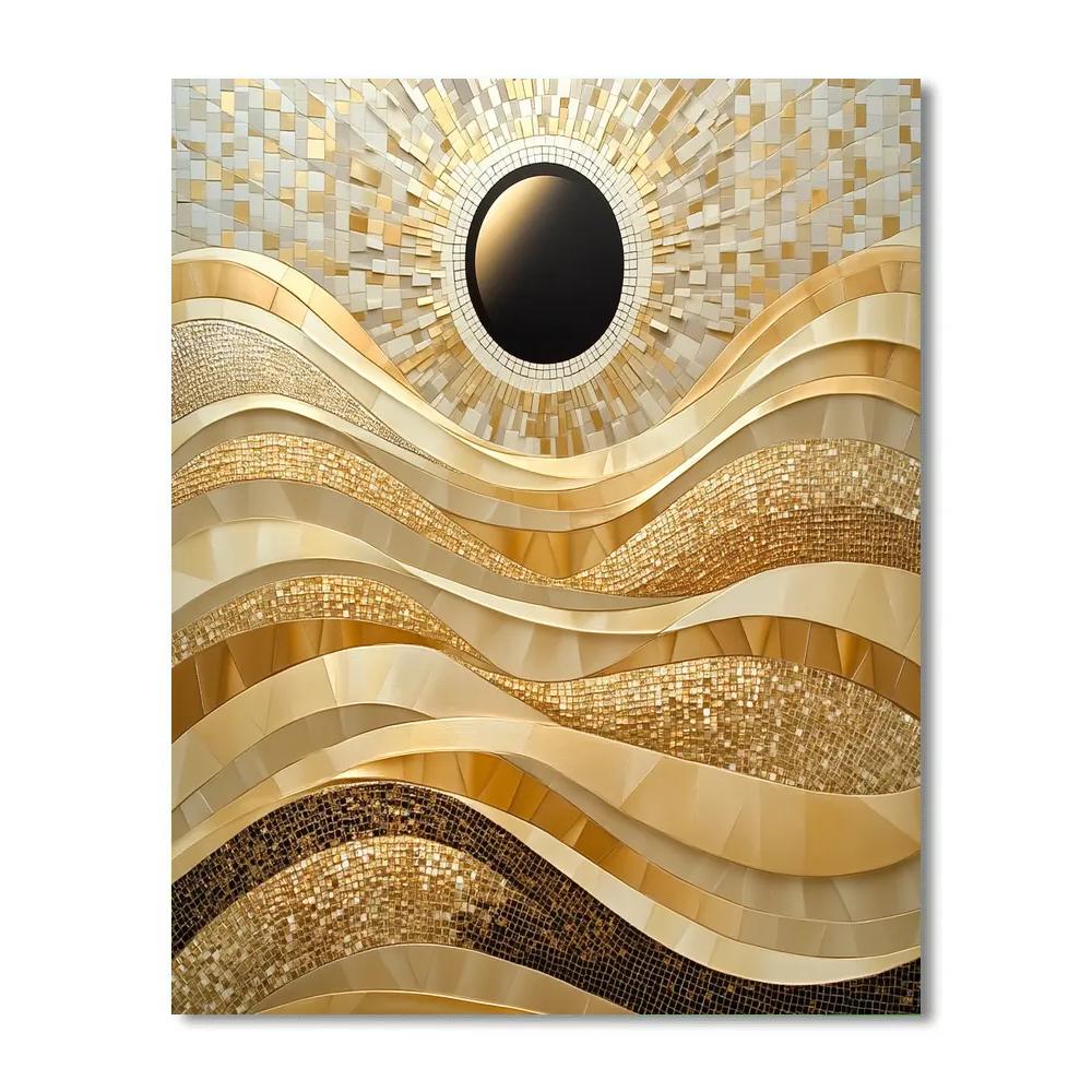 Gustav Klimt Inspired Eclipse Over Golden Dunes Painting by numbers kit