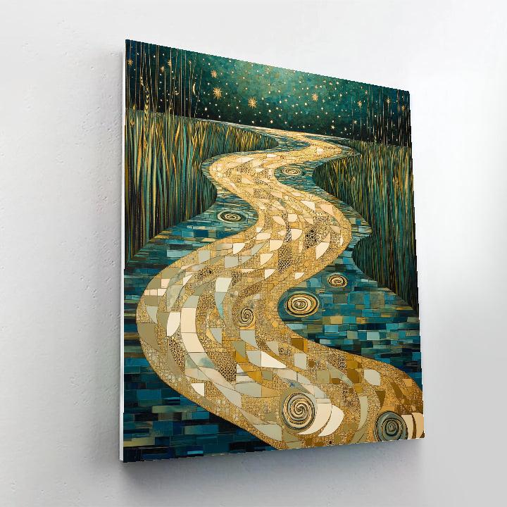 Gustav Klimt Inspired Stardust River Surface Numbered painting kits