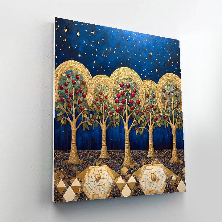 Gustav Klimt Inspired Constellation Orchard Pattern painting number kit