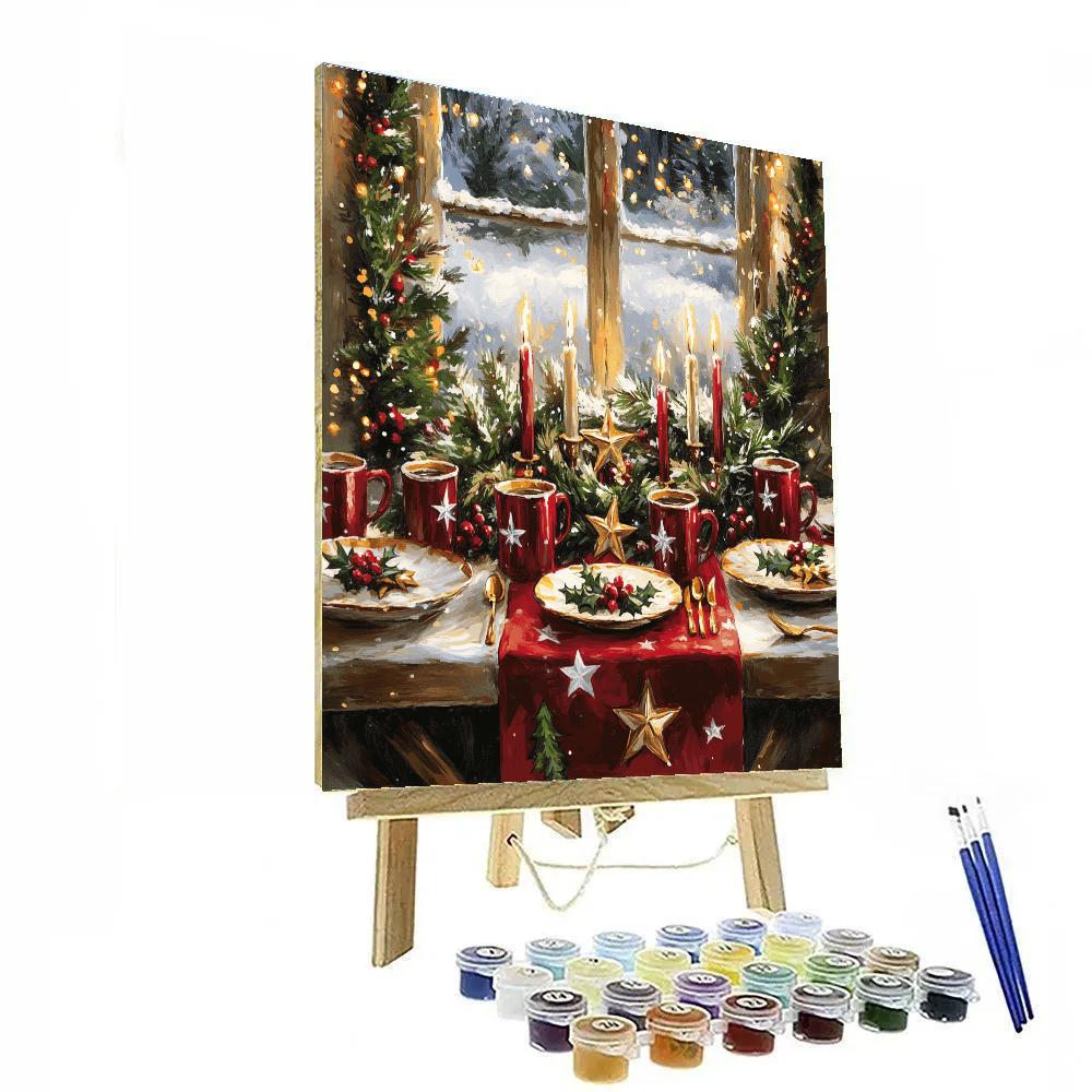 Holly Candle Supper Number painting
