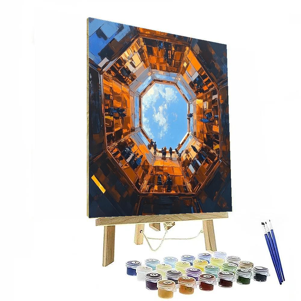 Steel And Sky At The Vessel Hudson Yards New York City United States Number painting