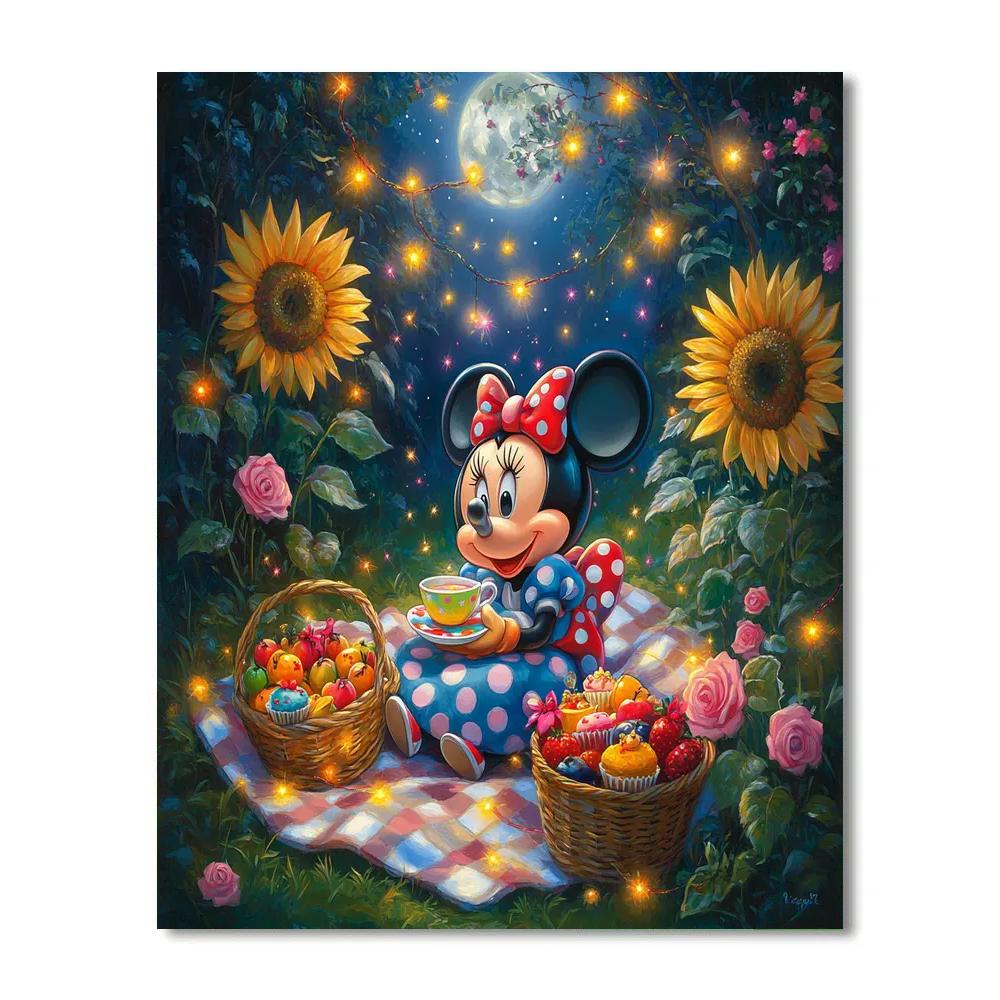 Minnie Mouse Starlight Garden Picnic Disney Inspired paint by numbers
