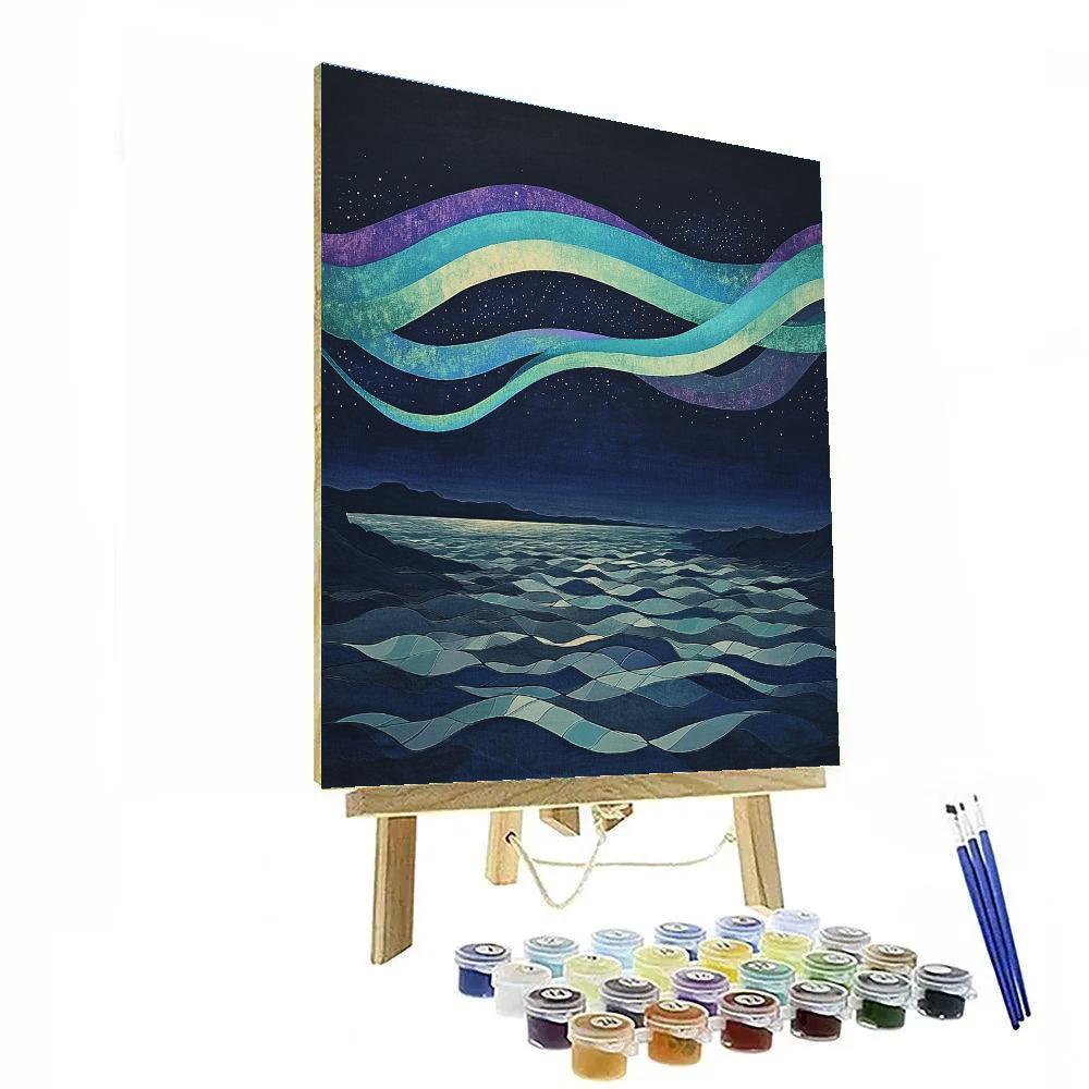 Hiroshige Inspired Aurora Tides In Winter Air Numbered painting kits