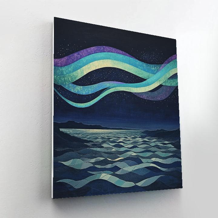 Hiroshige Inspired Aurora Tides In Winter Air Numbered painting kits