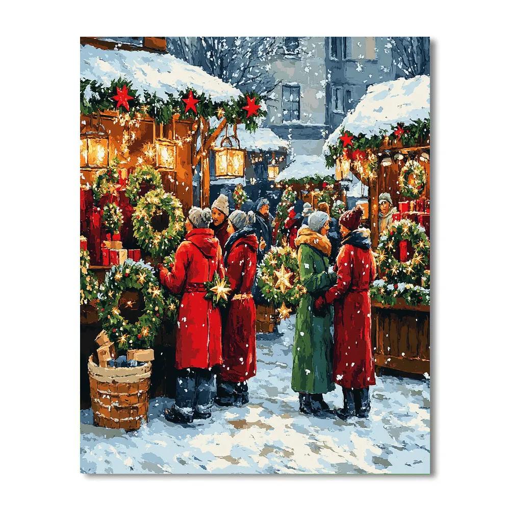 Wreaths In The Courtyard Paint by numbers kits