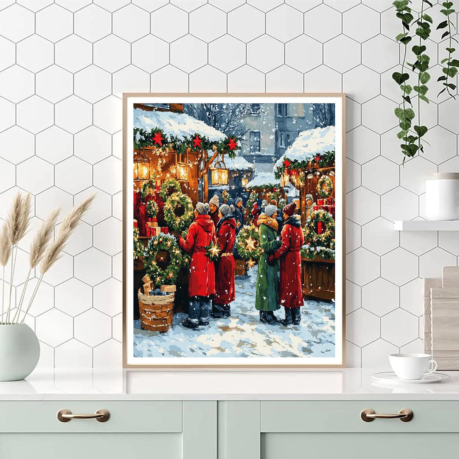 Wreaths In The Courtyard Paint by numbers kits