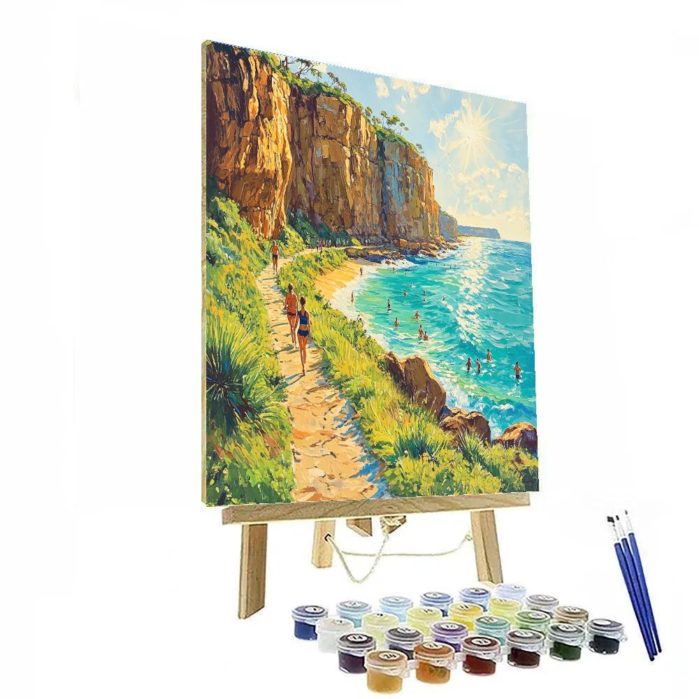 Coastal Cliffs At Bondi To Coogee Walk Sydney Australia Painting by numbers kit