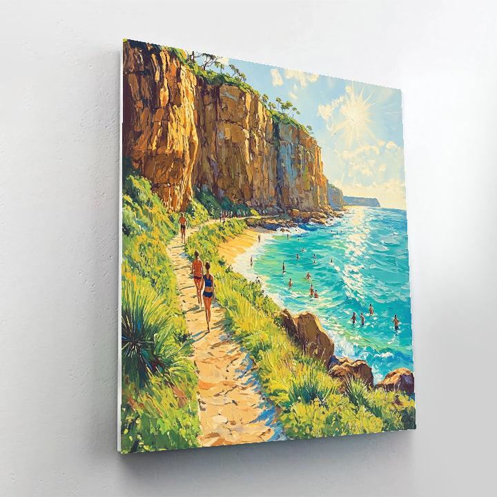 Coastal Cliffs At Bondi To Coogee Walk Sydney Australia Painting by numbers kit
