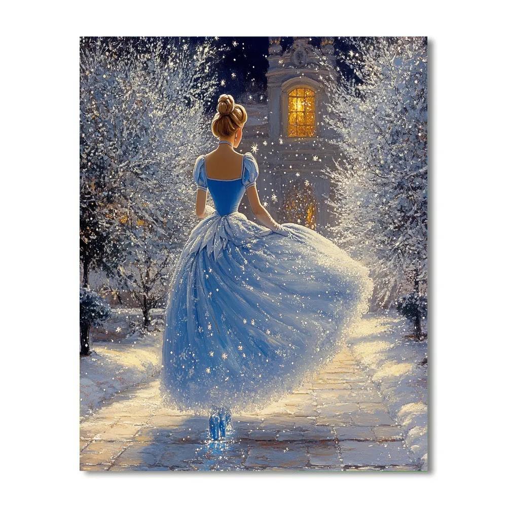Cinderella Crystal Winter Stroll Disney Inspired Numbered painting kits