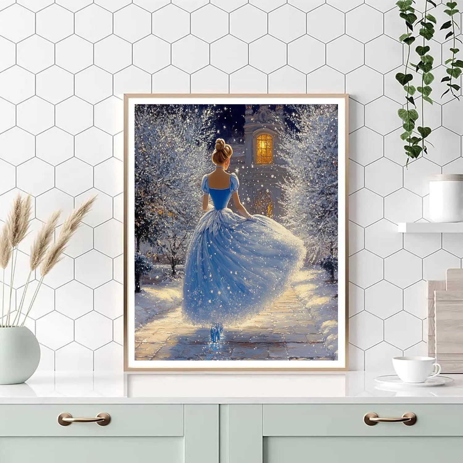 Cinderella Crystal Winter Stroll Disney Inspired Numbered painting kits