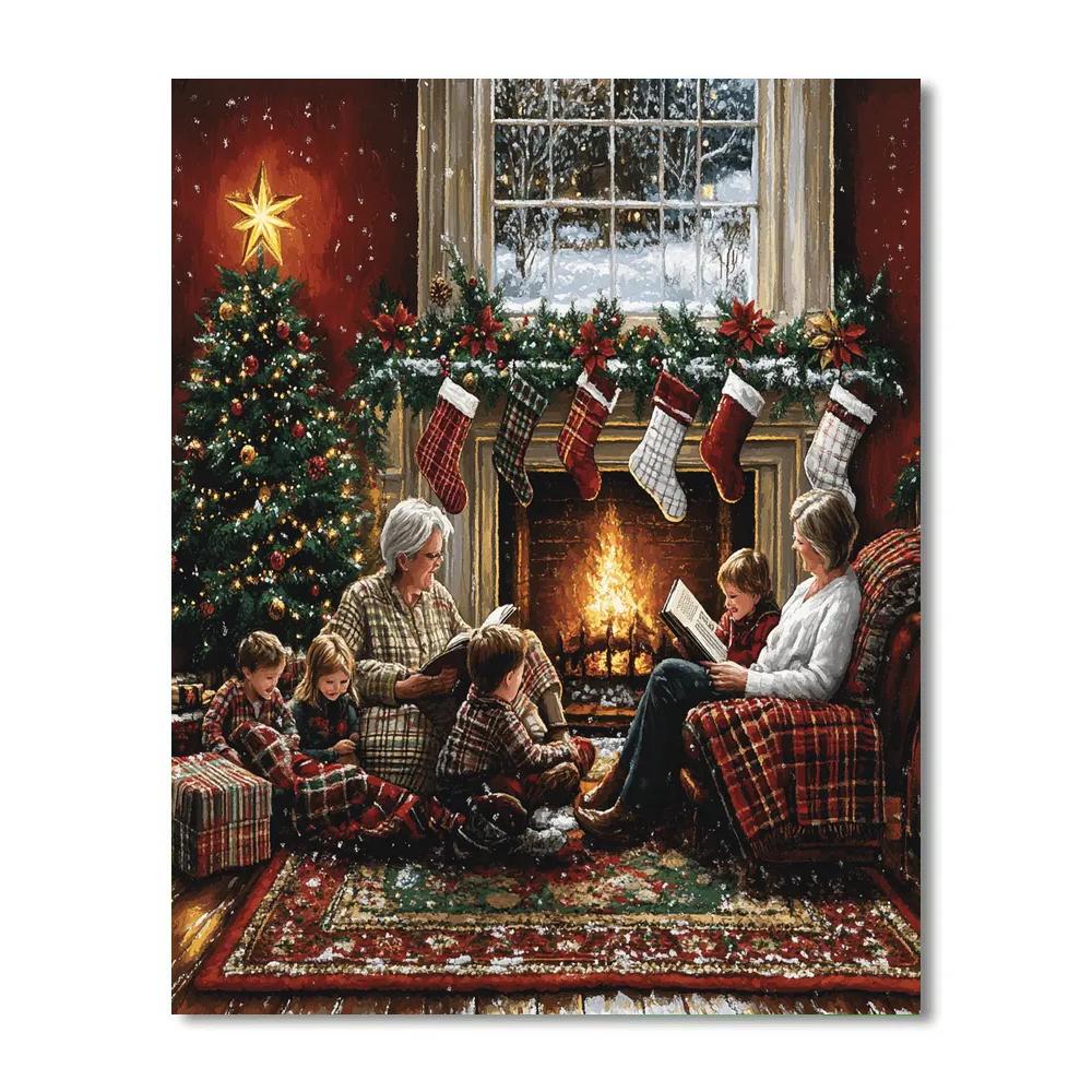 Stockings And Storytime DIY paint by numbers