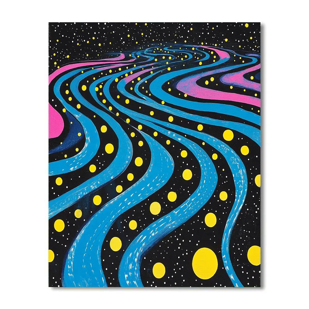 Yayoi Kusama Inspired Gravitational Wave Infinity Field DIY paint by numbers