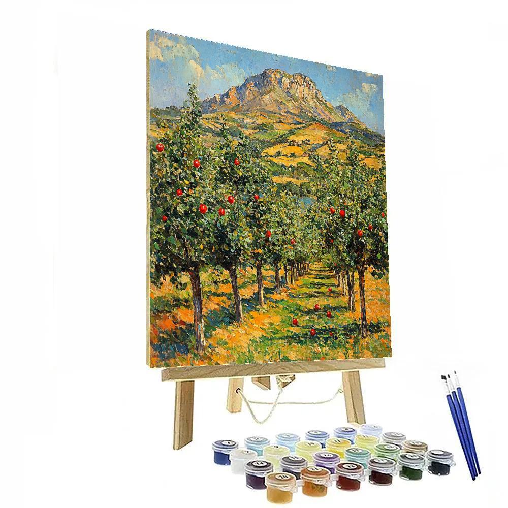 Paul Cézanne Inspired Orchard With Mountain Paint by numbers kits