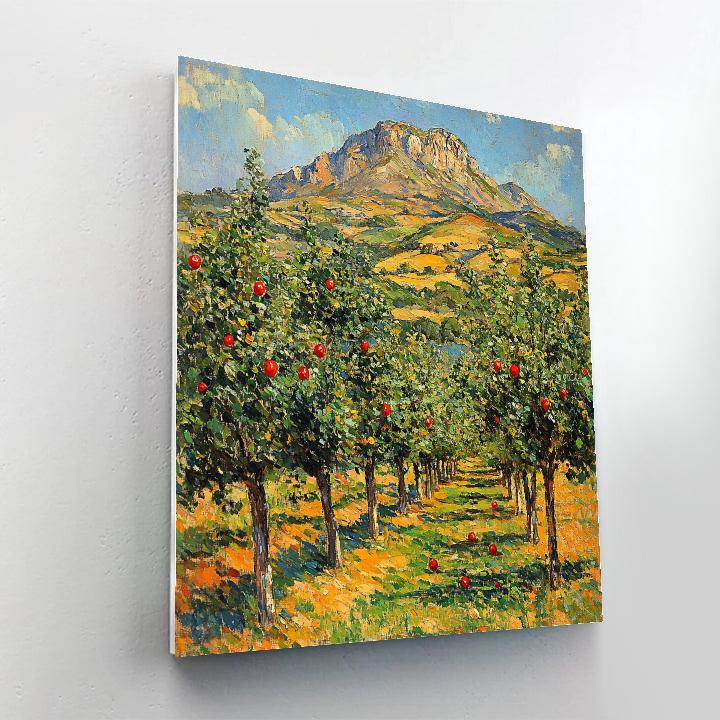 Paul Cézanne Inspired Orchard With Mountain Paint by numbers kits