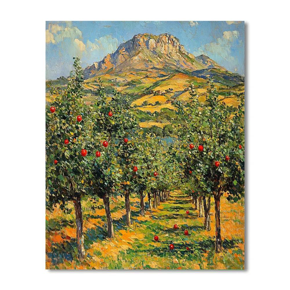 Paul Cézanne Inspired Orchard With Mountain Paint by numbers kits