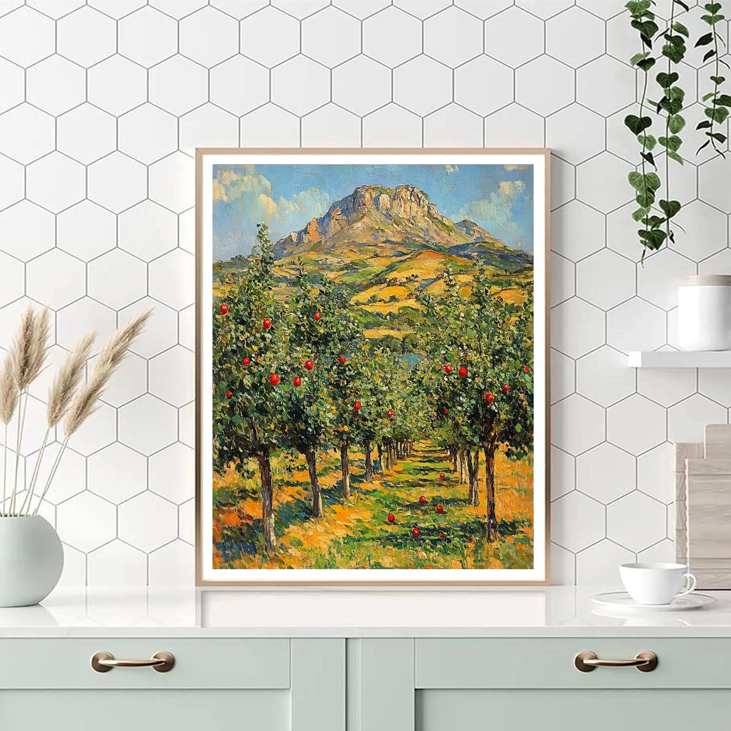 Paul Cézanne Inspired Orchard With Mountain Paint by numbers kits