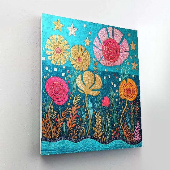 Gustav Klimt Inspired Celestial Coral Reef Ornament paint by numbers