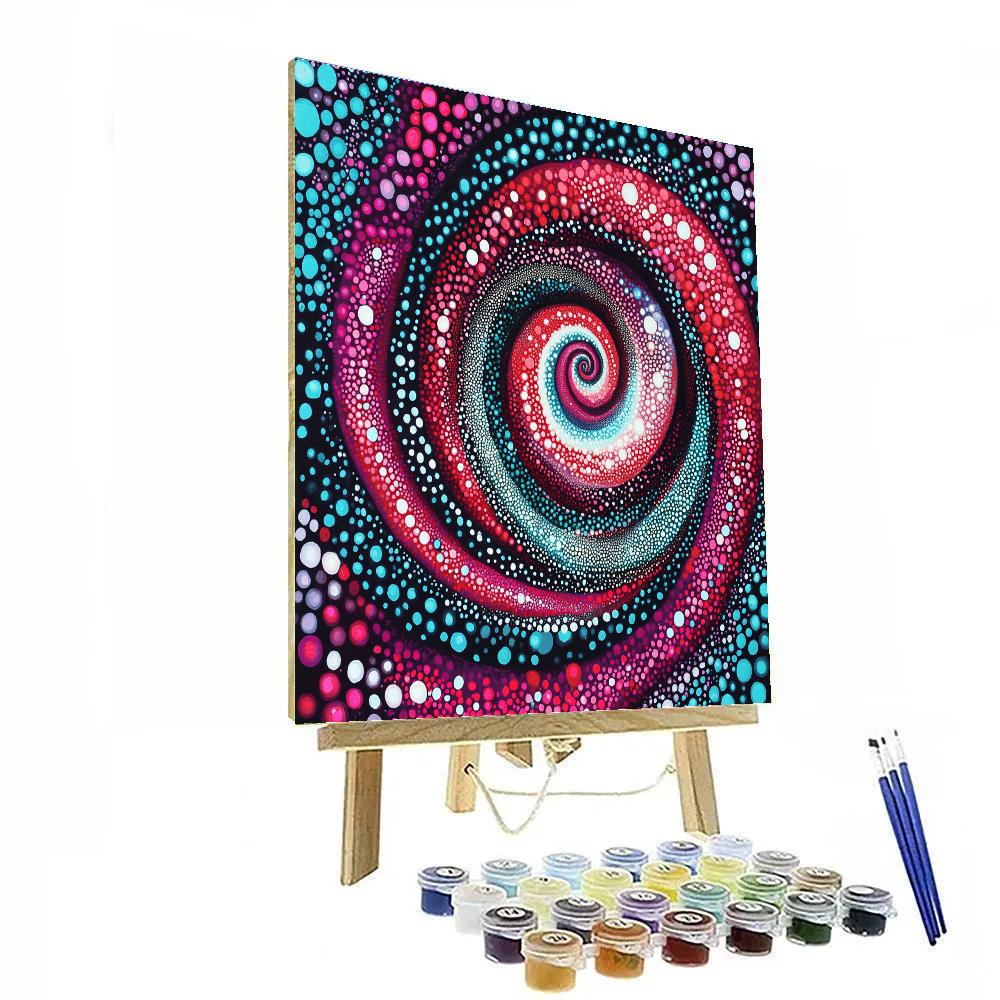 Yayoi Kusama Inspired Nebula Bloom Polka Dot Vortex Paint by numbers art