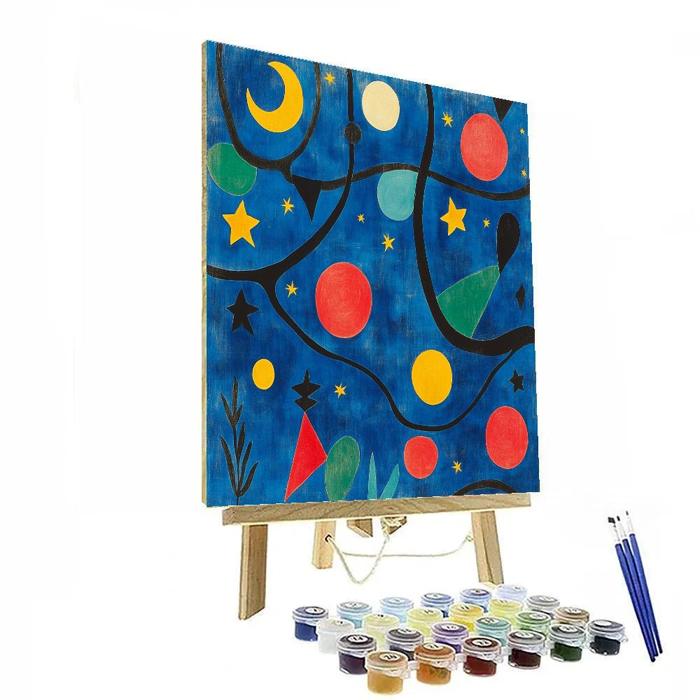 Joan Miró Inspired Playful Planetary Garden Paint by numbers art