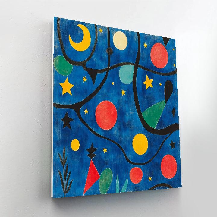 Joan Miró Inspired Playful Planetary Garden Paint by numbers art