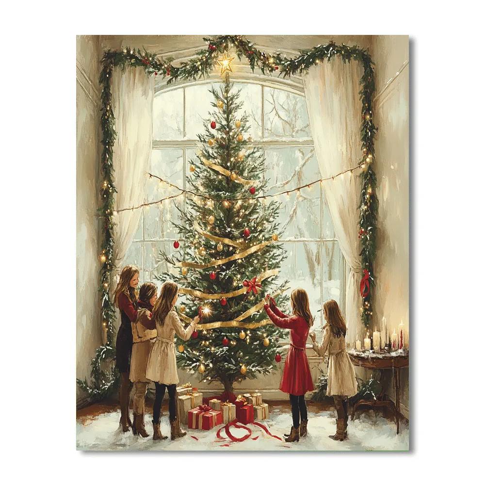 Tree Trimming By The Bay Window Number painting