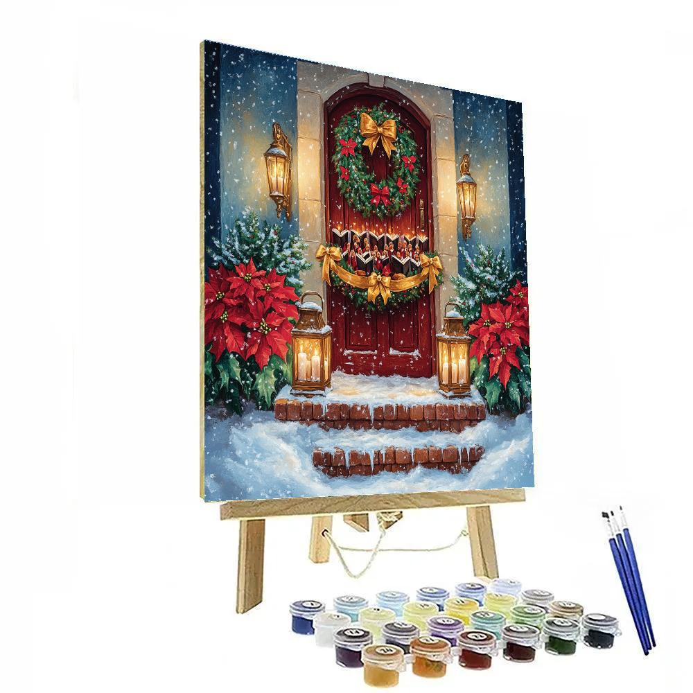 Choir At The Poinsettia Door paint by numbers