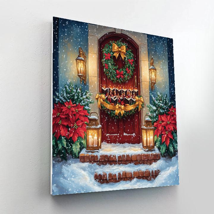 Choir At The Poinsettia Door paint by numbers