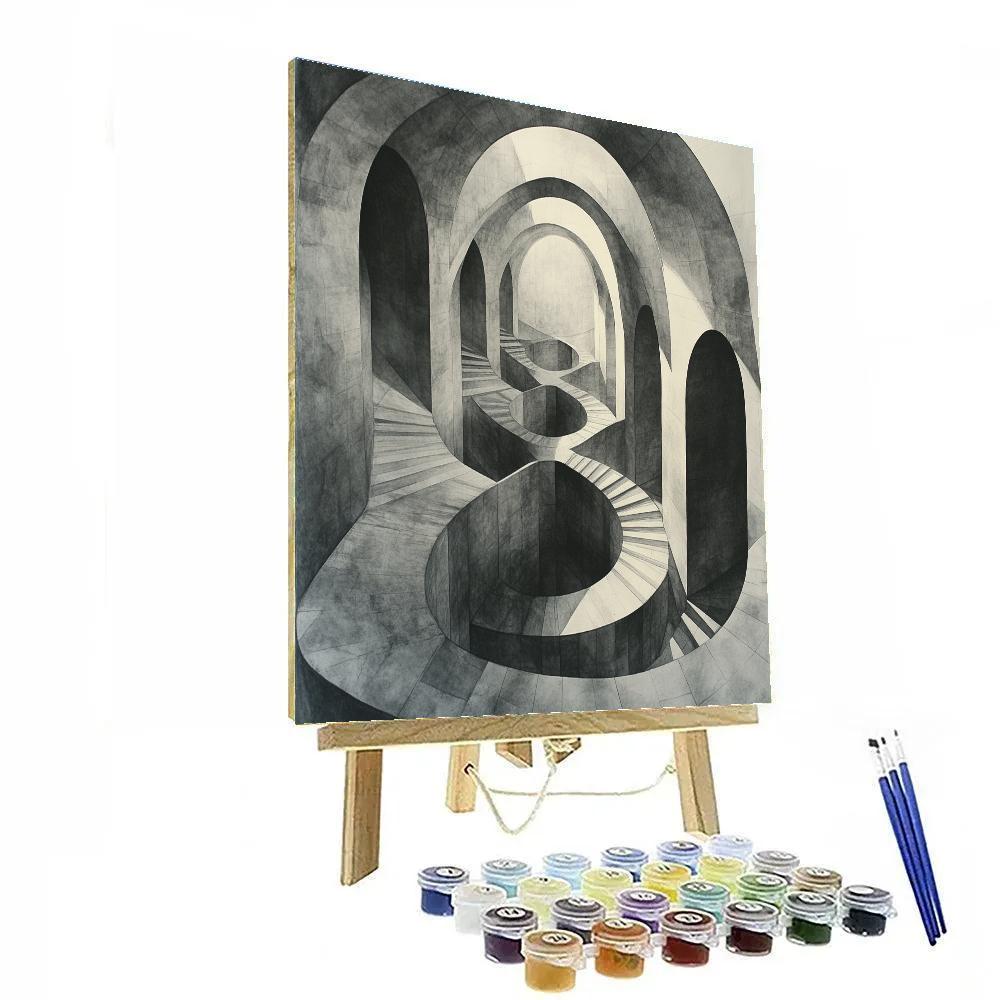 M.C. Escher Inspired Paradox Lattice Of Infinity Painting by numbers kit
