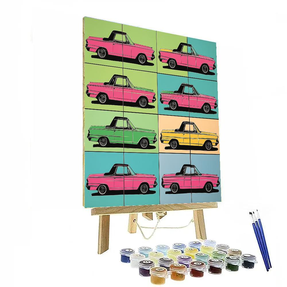 Andy Warhol Inspired Vintage Car Repetitions Number painting
