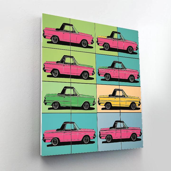 Andy Warhol Inspired Vintage Car Repetitions Number painting