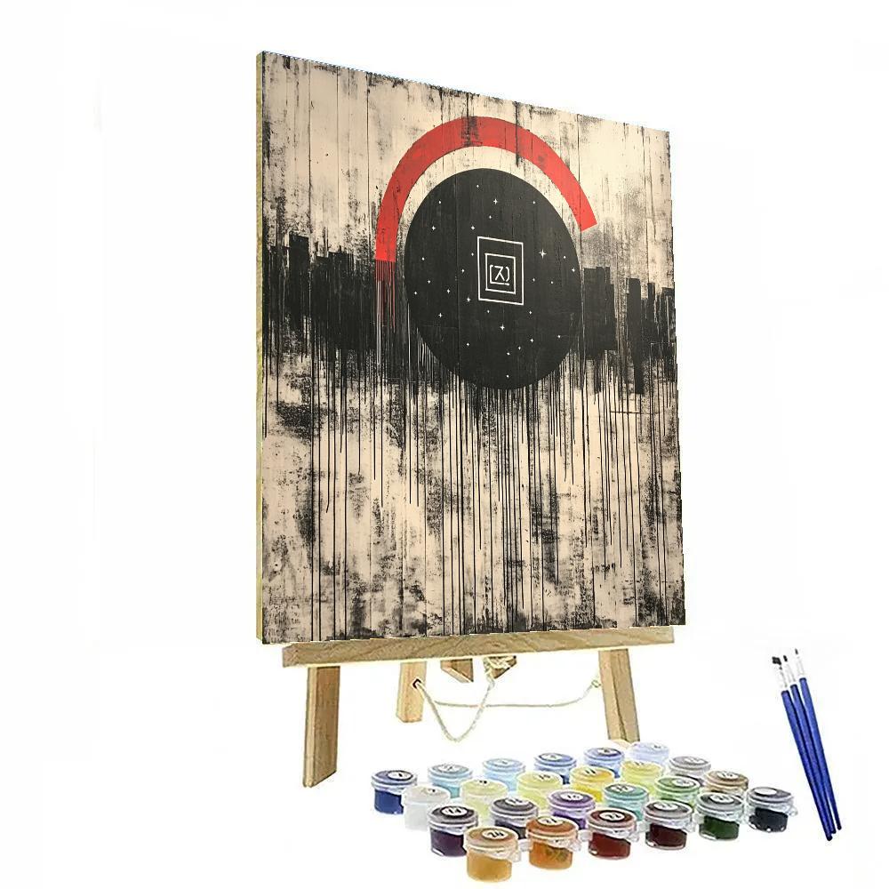 Banksy Inspired Surveillance Constellation paint by number