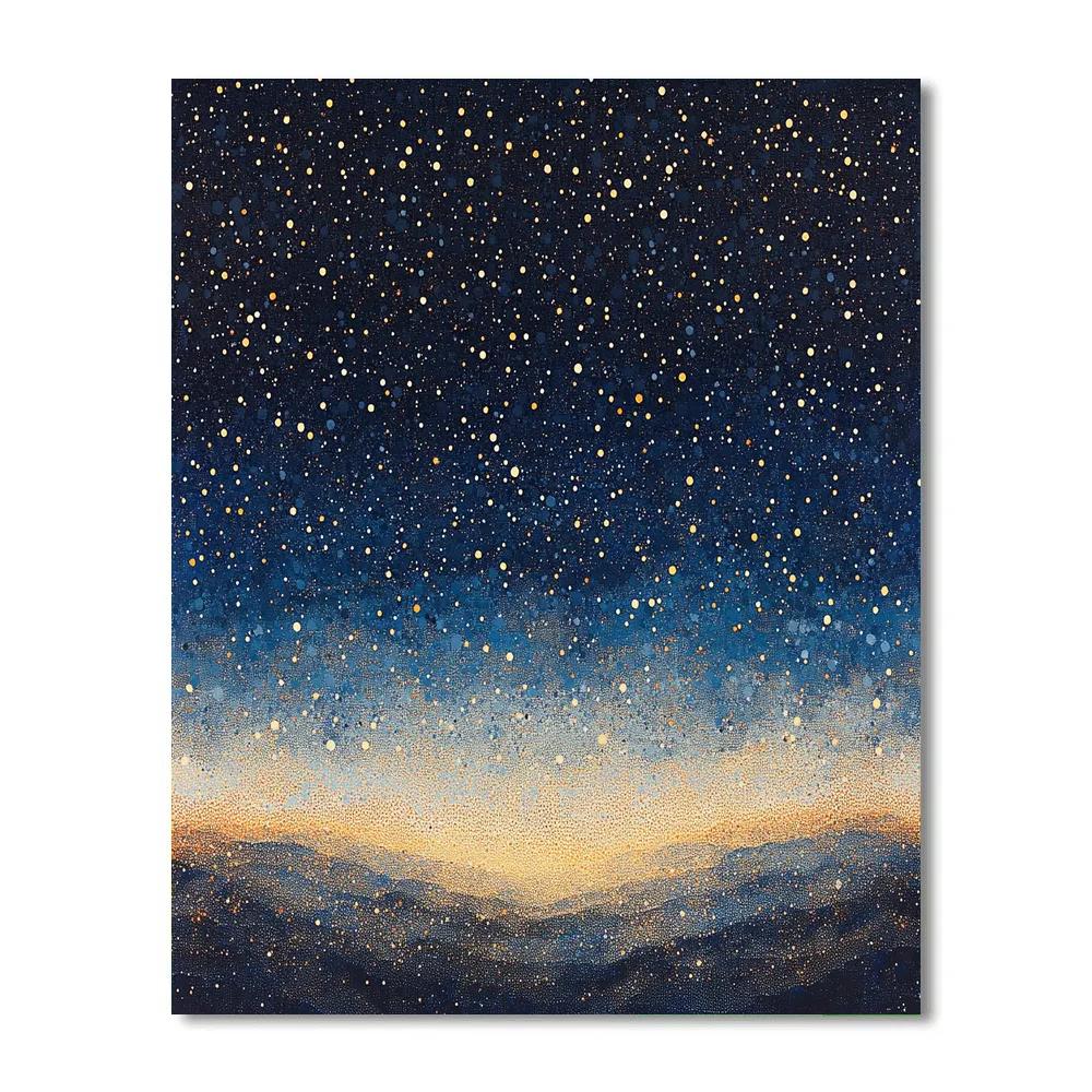 Georges Seurat Inspired Cosmic Microwave Afterglow Tapestry paint by number