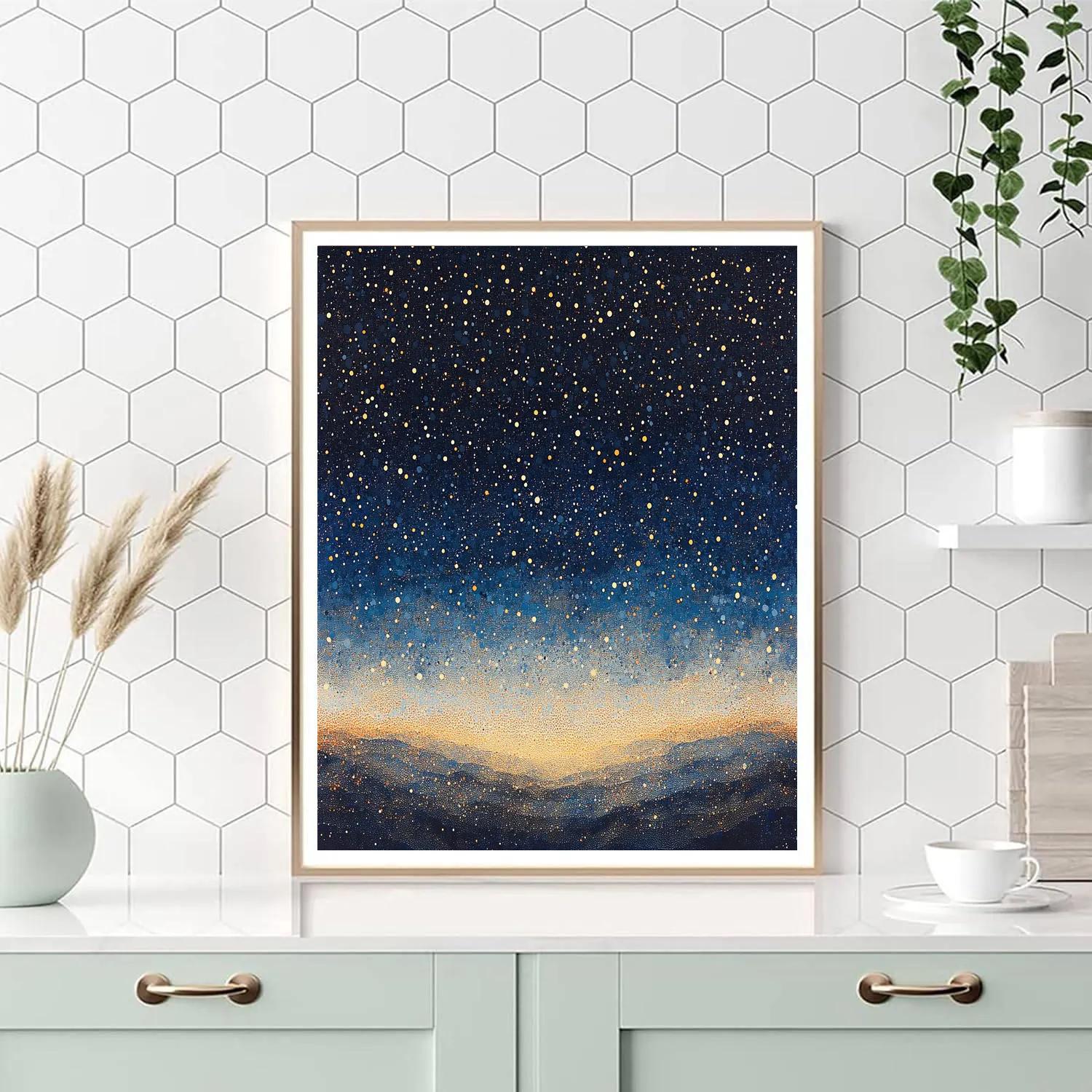 Georges Seurat Inspired Cosmic Microwave Afterglow Tapestry paint by number