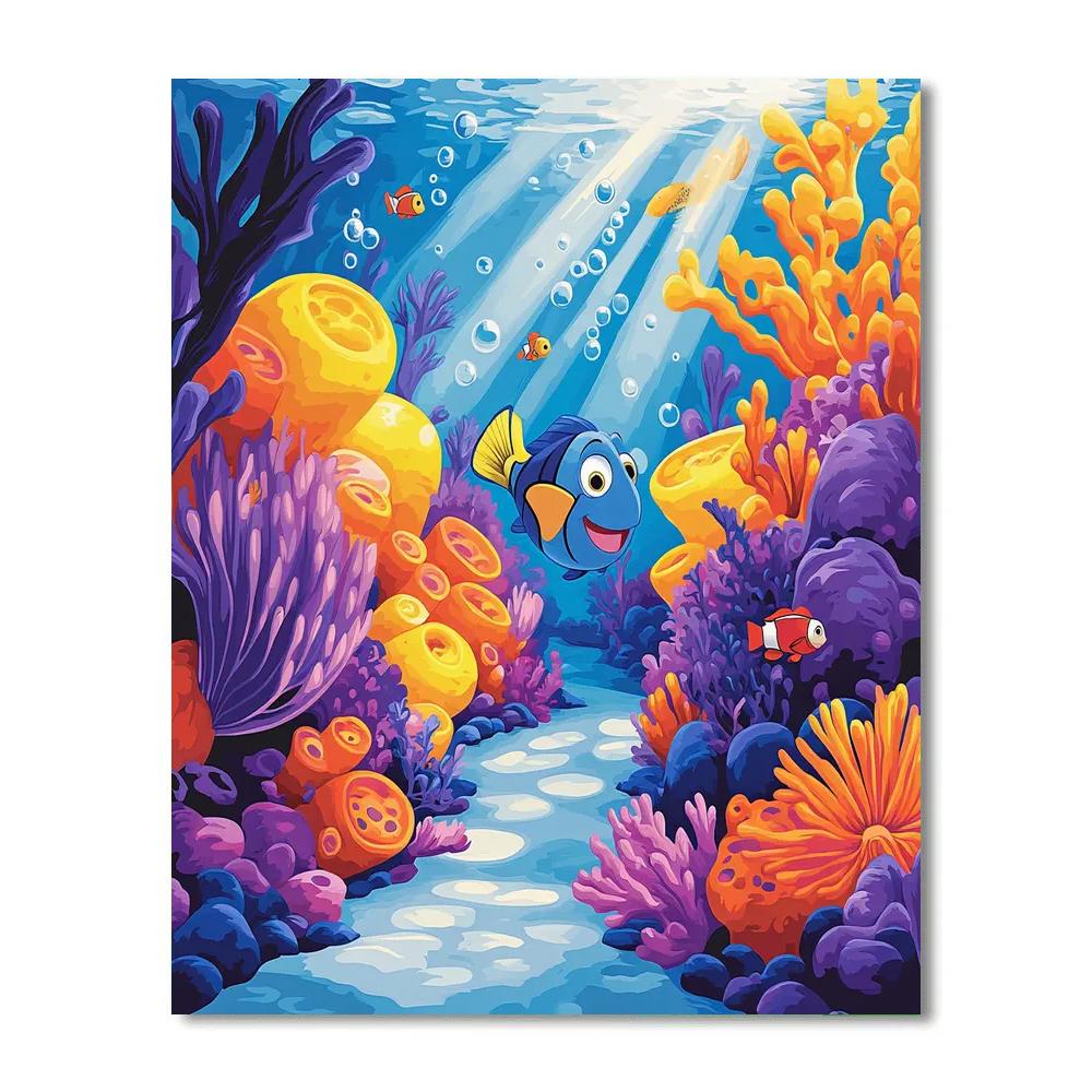 Dory Coral Maze Exploration Disney Inspired DIY paint by numbers