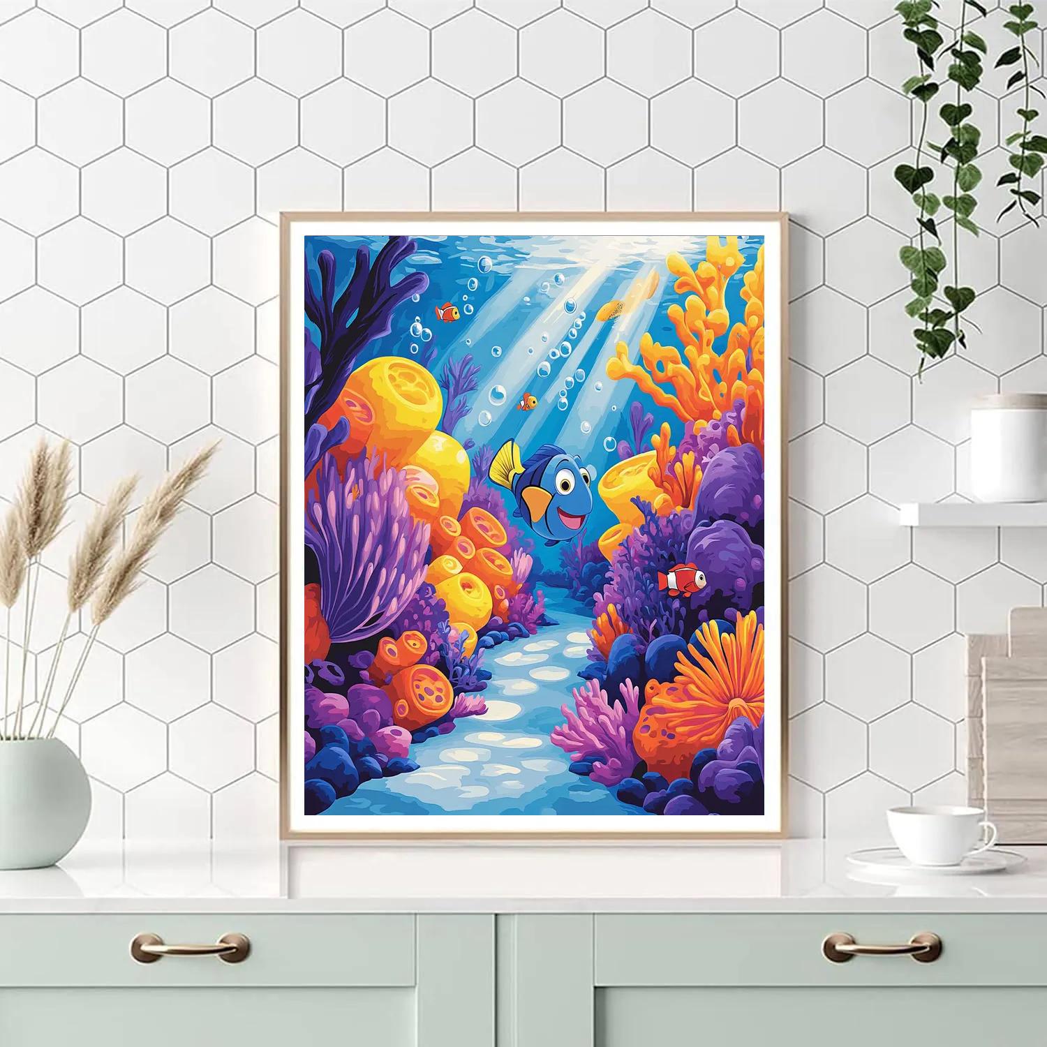 Dory Coral Maze Exploration Disney Inspired DIY paint by numbers