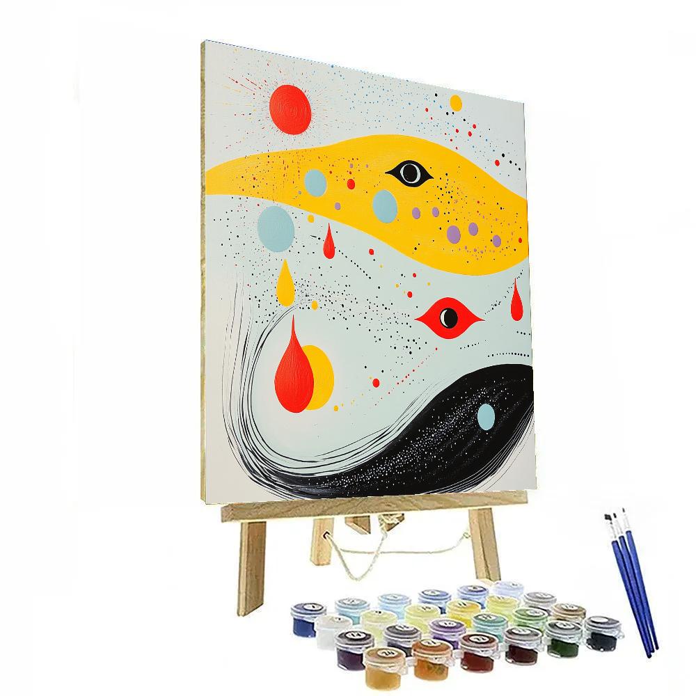 Joan Miró Inspired Garden Of Sonic Colors paint by number