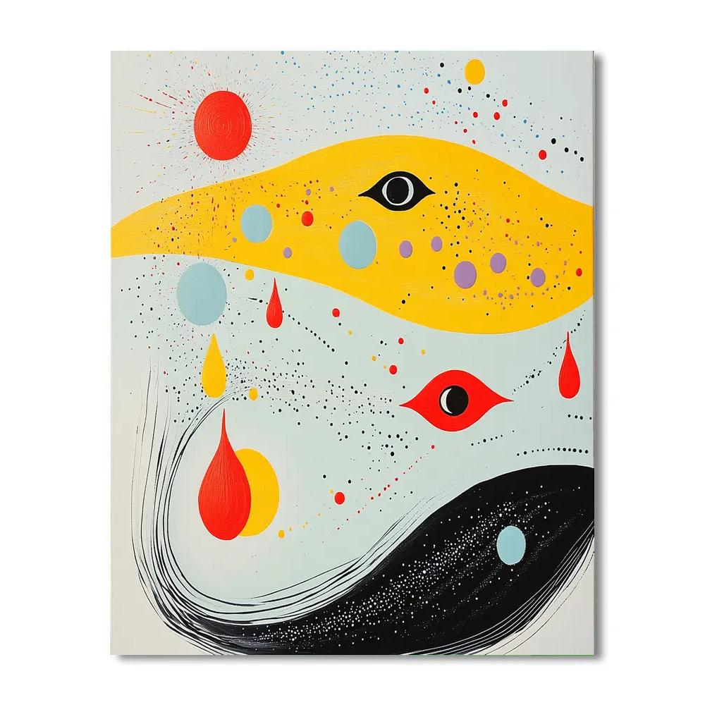 Joan Miró Inspired Garden Of Sonic Colors paint by number