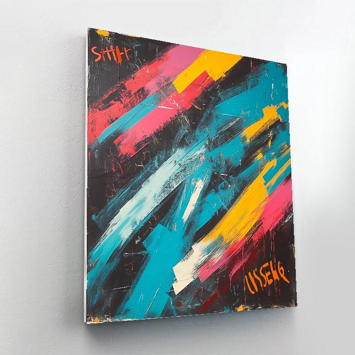 Jean-Michel Basquiat Inspired Quantum Aurora Palimpsest paint by number