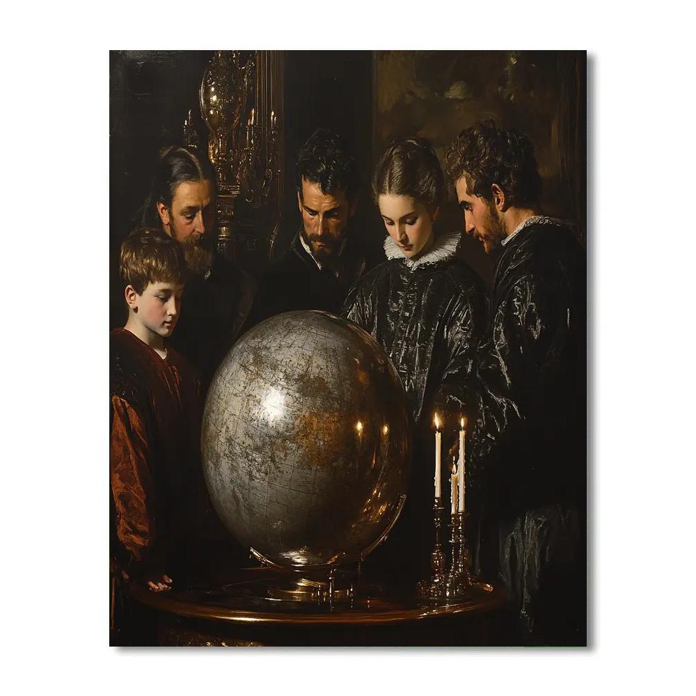 Diego Velázquez Inspired Courtly Astronomy Lesson paint by color