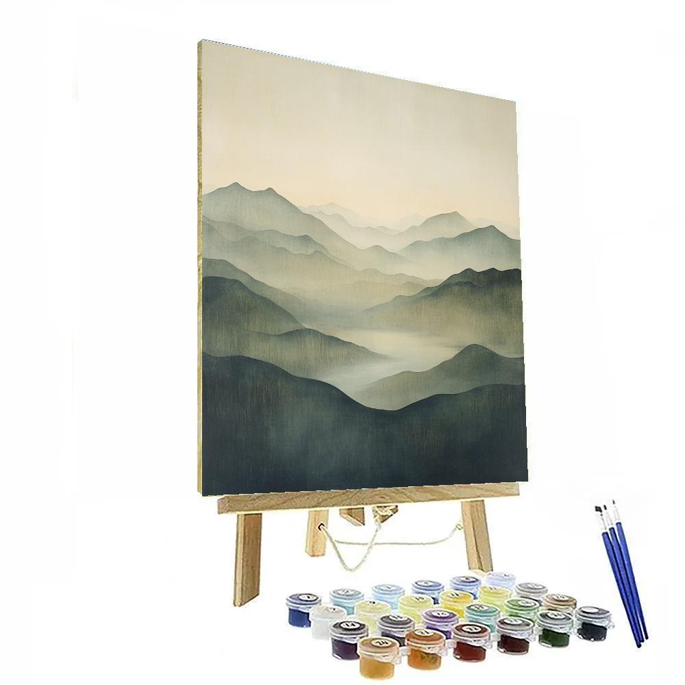 Zhao Mengfu Inspired Nebula Mist Mountain Silence Number painting