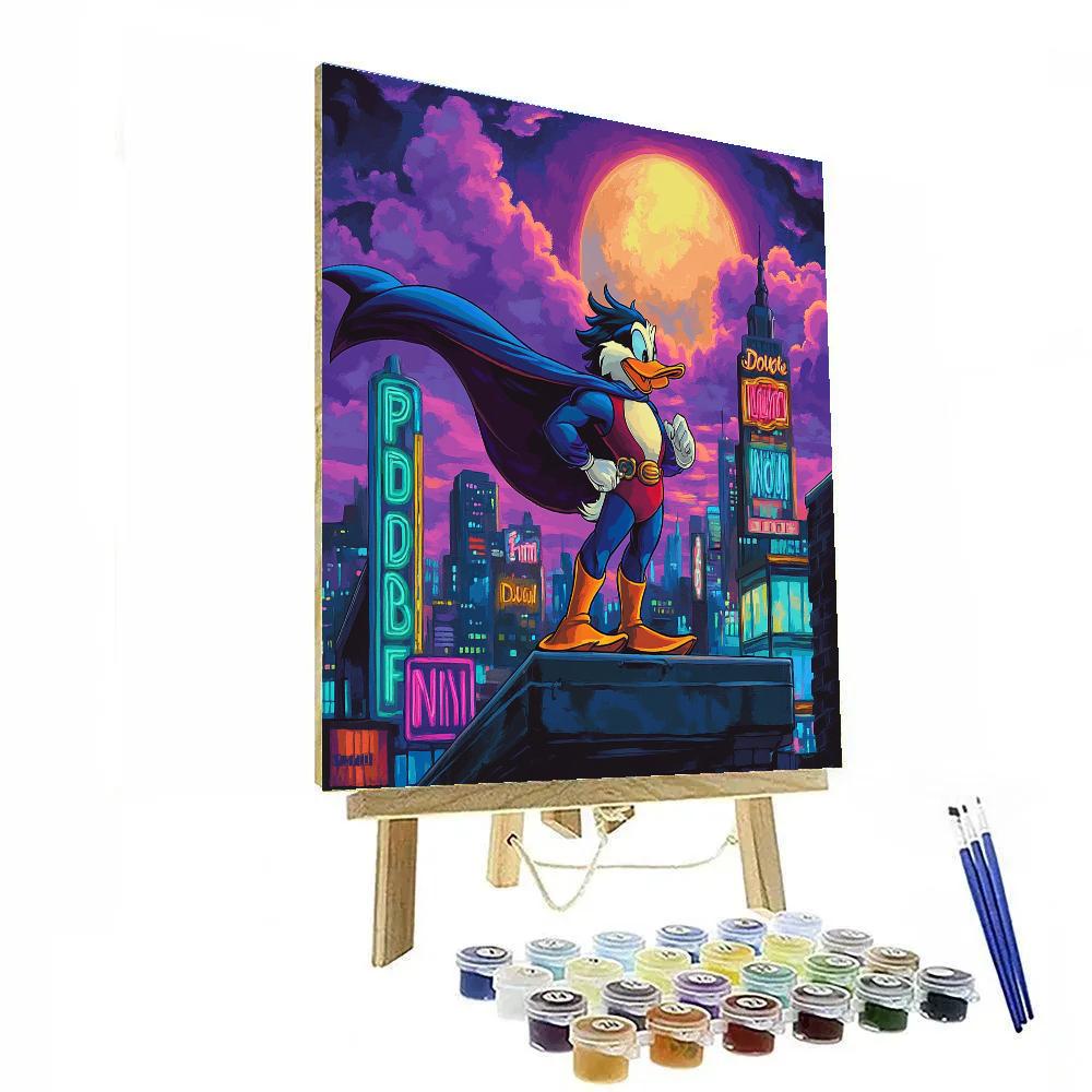 Darkwing Duck Neon Rooftop Watch Disney Inspired Numbered painting kits